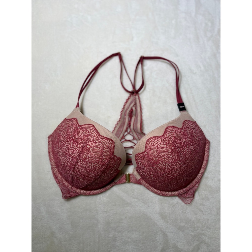 Victoria's Secret Red Lace Racerback Push-Up Bra Women 32DD NEW